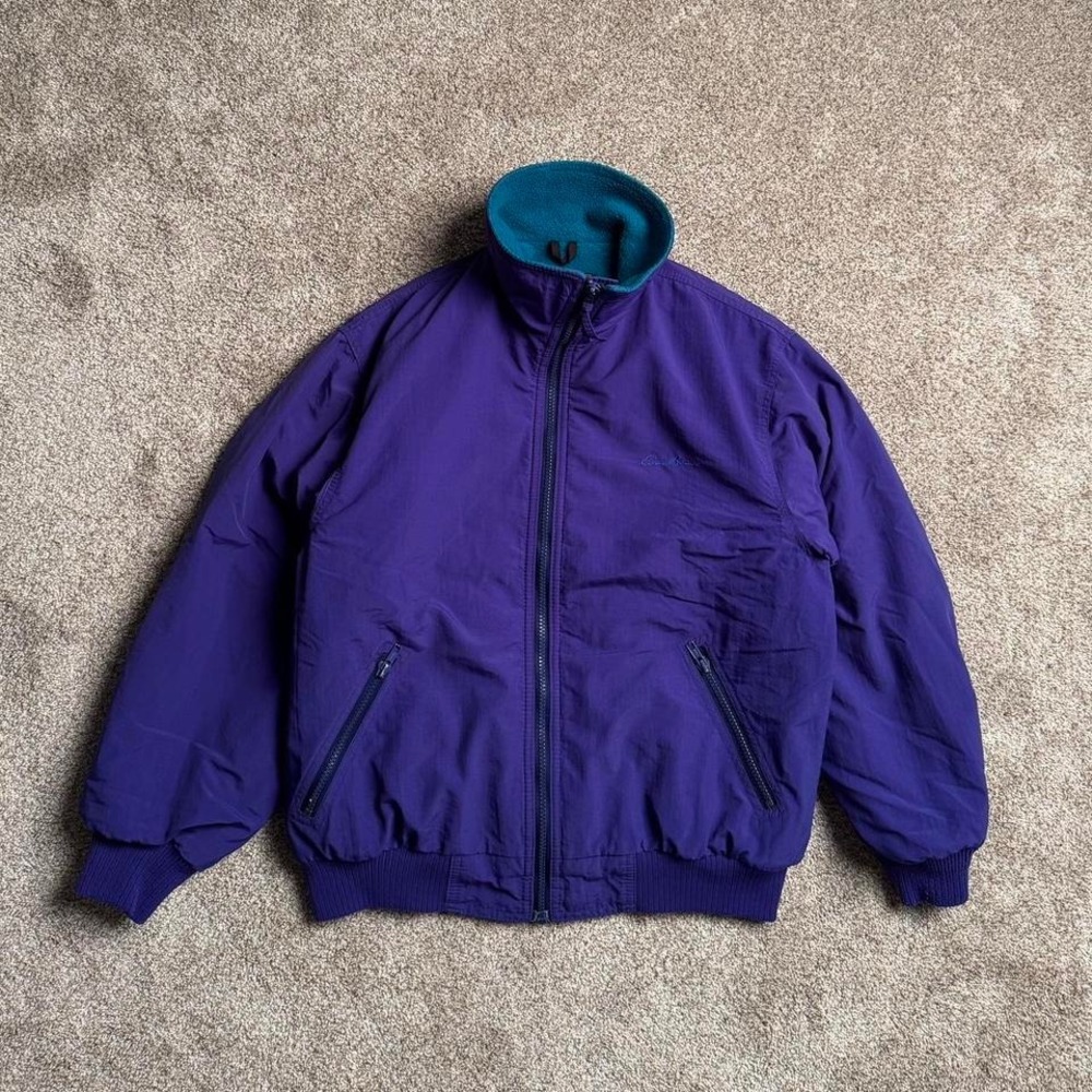 VINTAGE 90s EDDIE BAUER PURPLE FLEECE-LINED JACKET